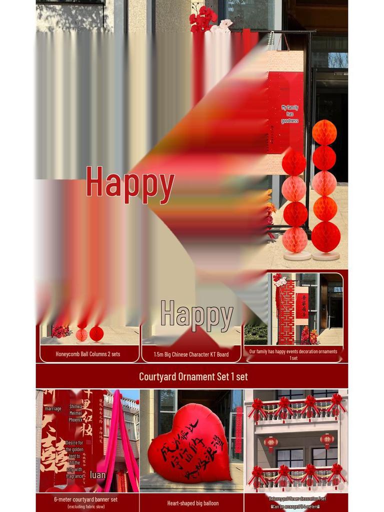 Complete Wedding Room Decoration Set: Bride & Groom's Bedroom Decor Essentials