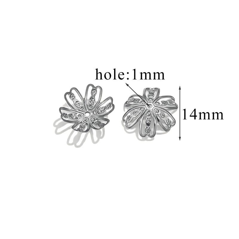Stainless Steel Petal Bead Caps, Bead Caps with 18k Vacuum Plating, Diy Necklace Bracelet Jewelry