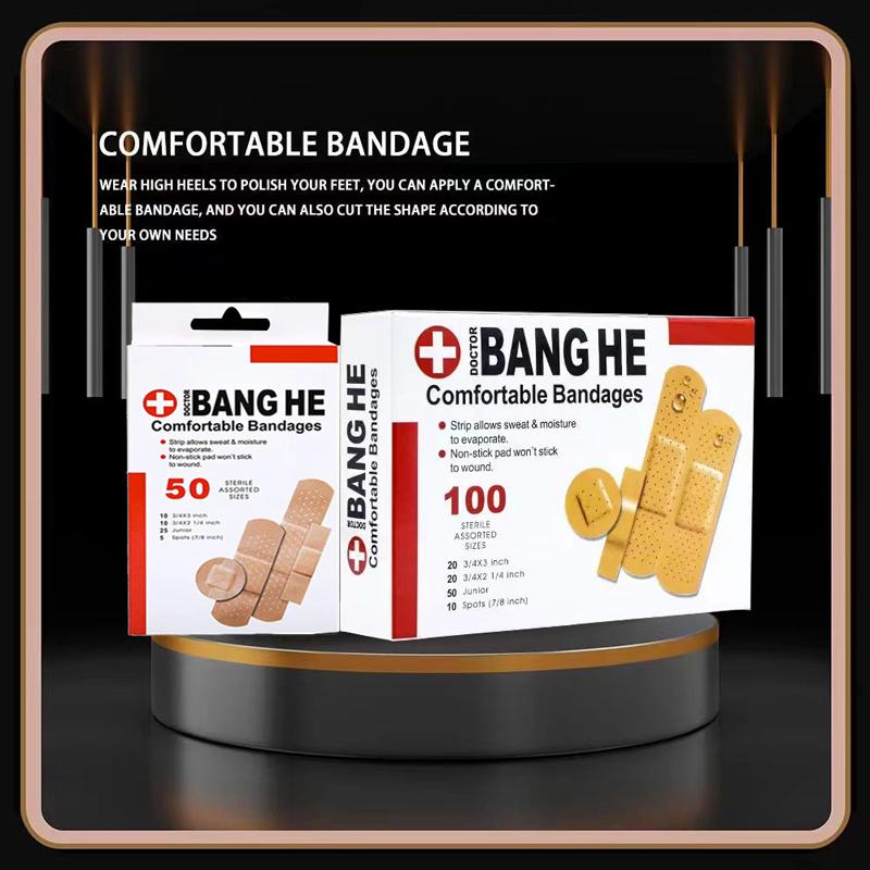 Pflaster 100 Stück Kombinationspflaster PE Wasserdicht, Gute Viskosität, Mikroporös und Atmungsaktiv, Vier Spezifikationen von Formpflastern