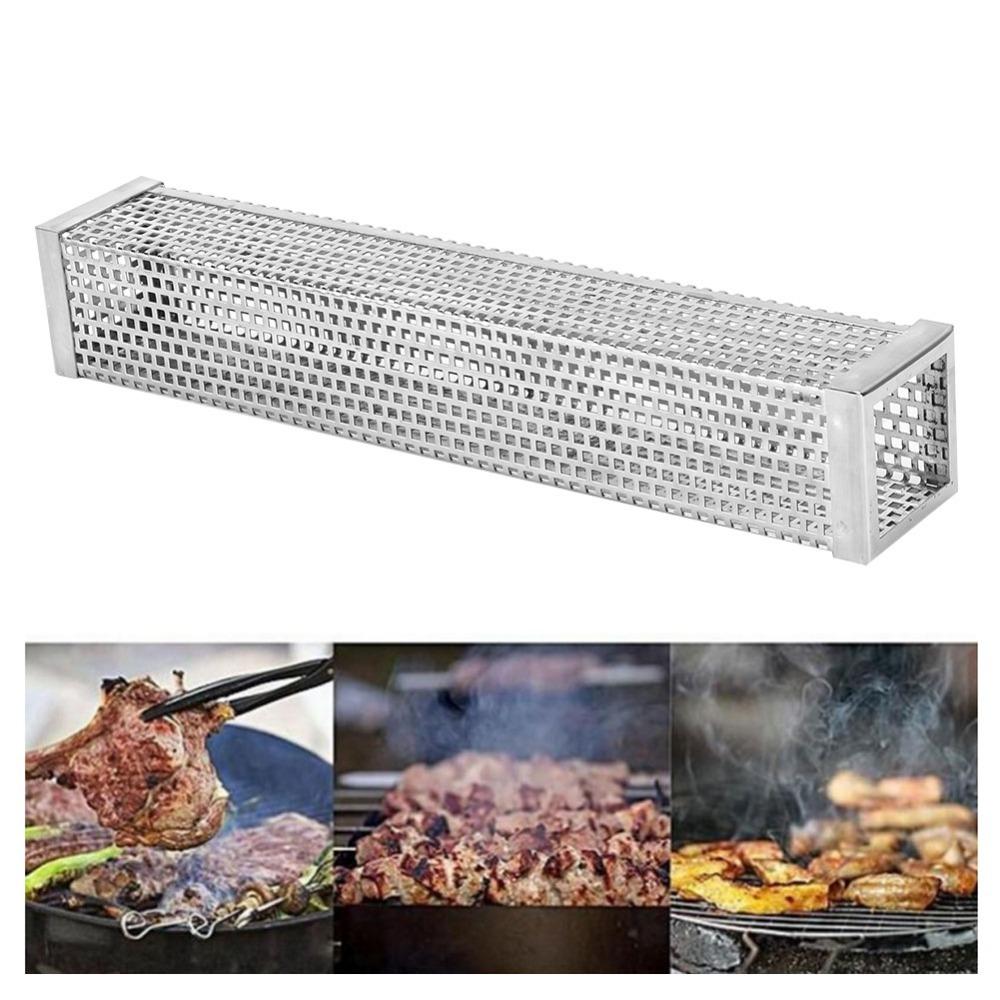 Stainless Steel BBQ Smoker Tube 12 Inch Smoke Box Smoke Flavor Outdoor BBQ Tool  Camping BBQ 4