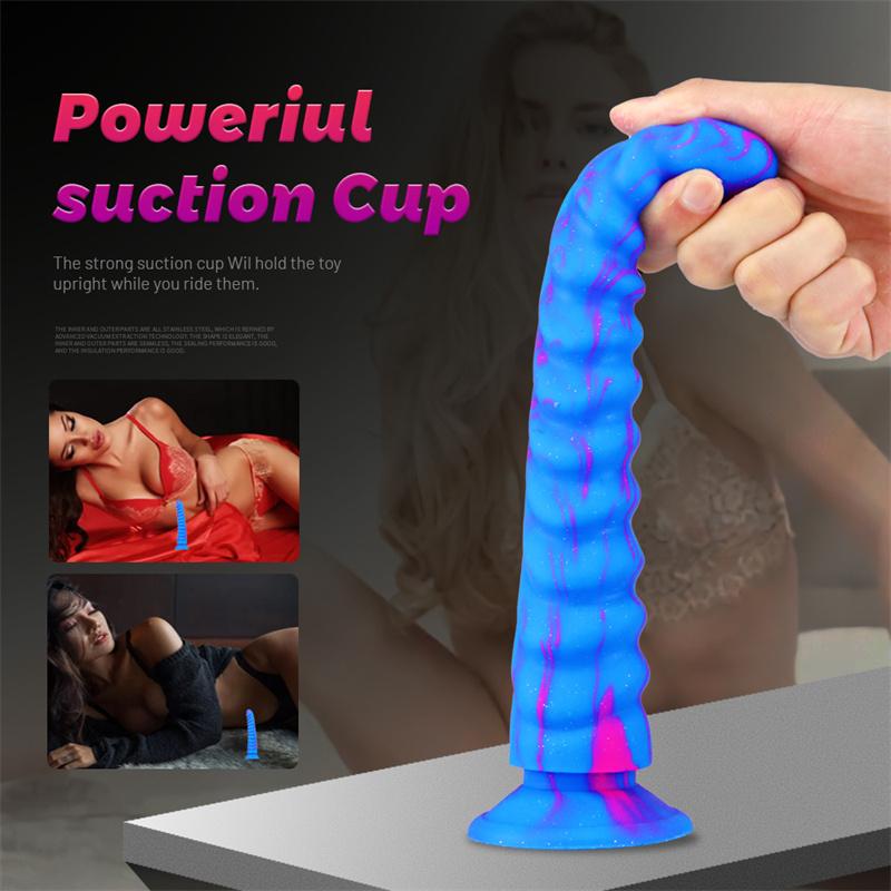 Dragon Scale Mixed Color Mini Simulation Penis Double Layer Liquid Silicone Giant Super Thick Female Sex Toys