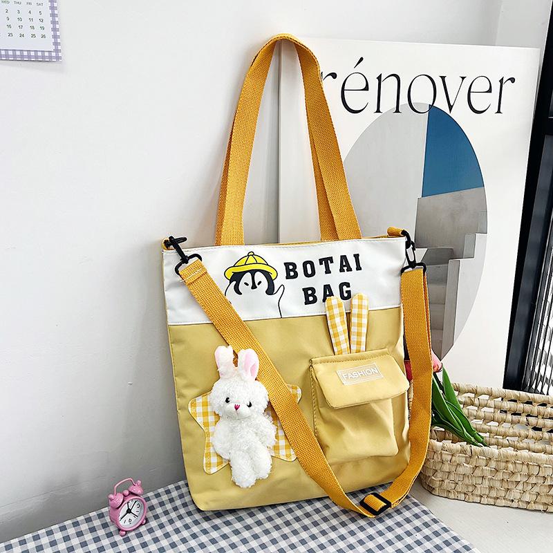 Tuition Bag Junior High School Students Large-capacity New Contrasting Color Shoulder Bag Sweet Messenger Bag