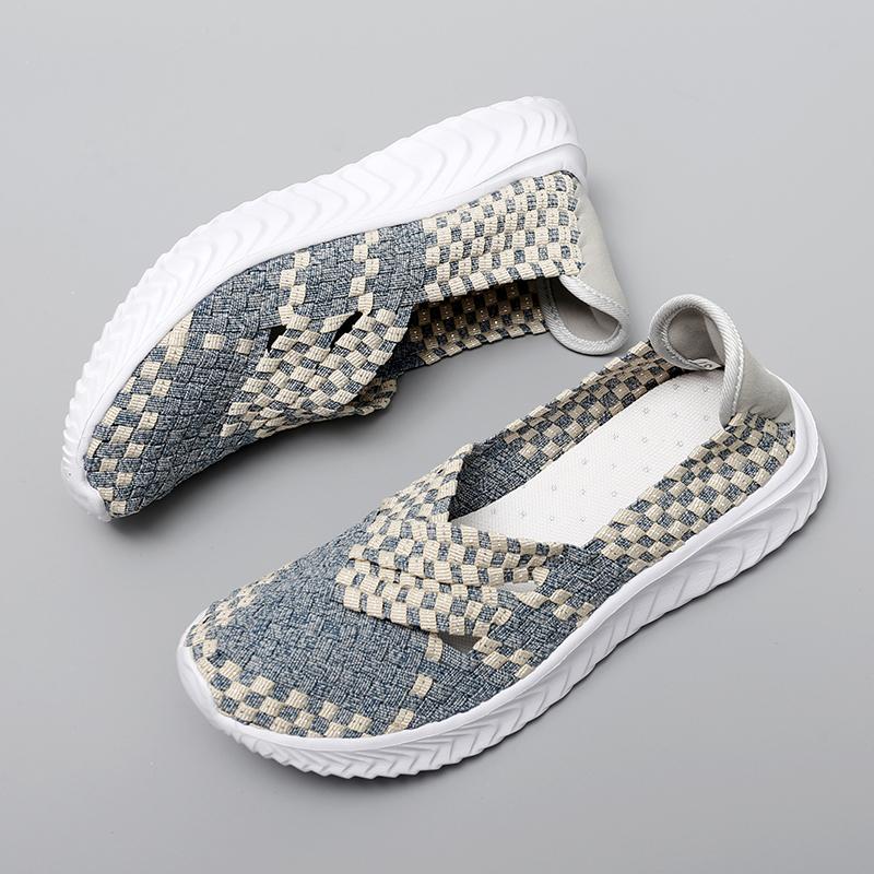 

Летние женские повседневные туфли без застежек большого размера на плоской подошве, мягкие пляжные прогулочные спортивные туфли, легкие, большие размеры EU: 42