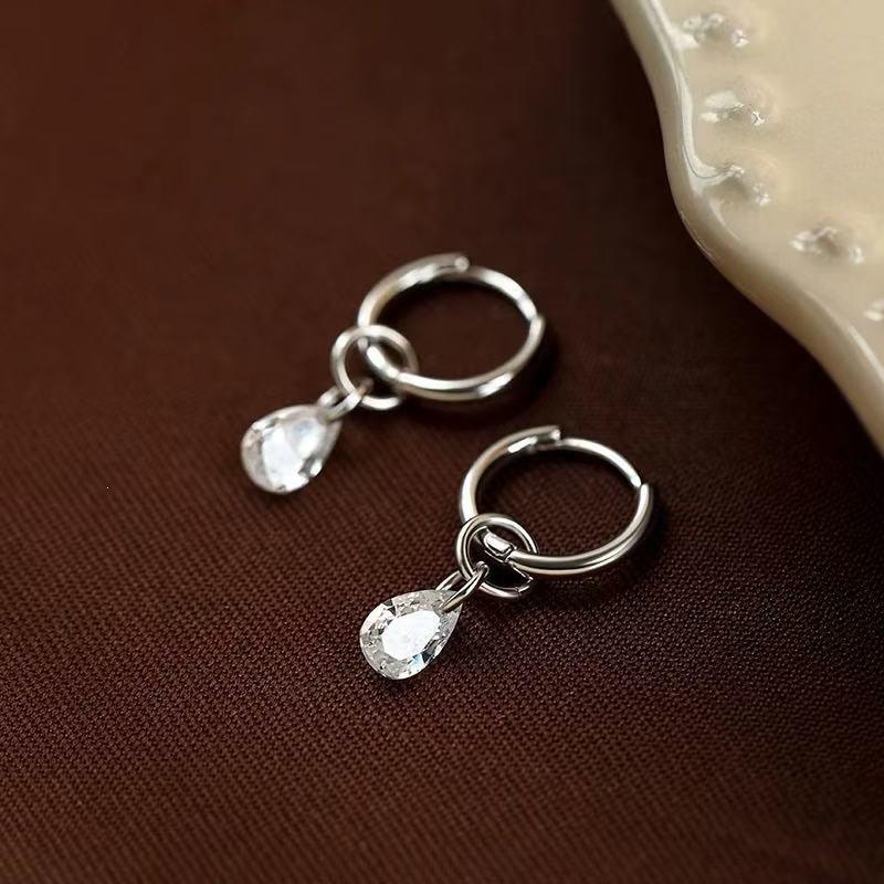 925 Sterling Silver Water Drop Earrings - Light Luxury 2024 High-End Ear Studs for Women