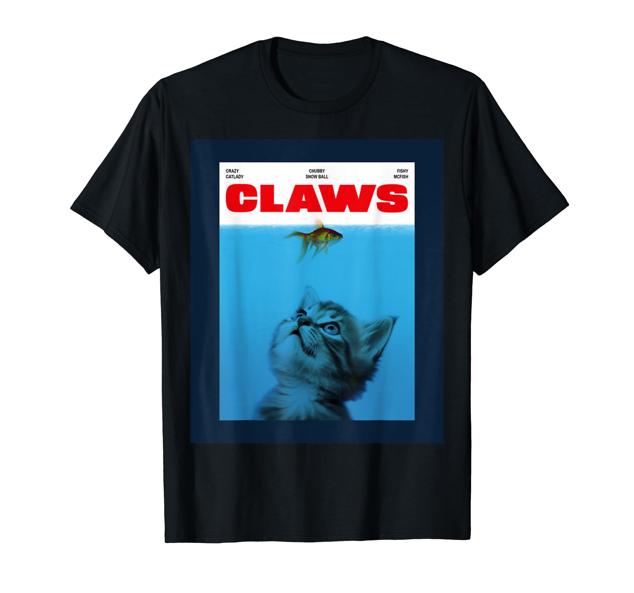 

Funny Cat Parody Movie Poster Goldfish T-Shirt чёрный