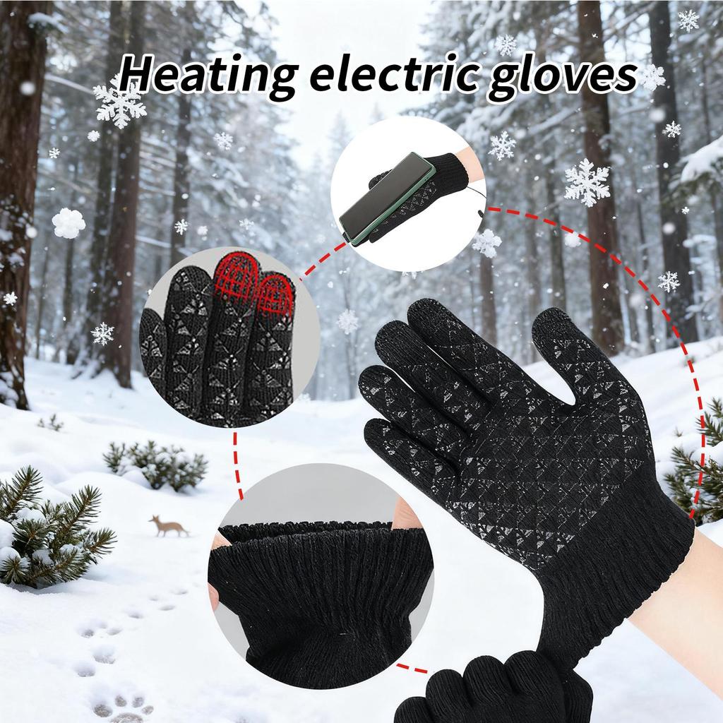 Heated Touchscreen Gloves USB Heating Thermal Mittens For Women Men Winter Outdoor Cycling Running Skiing Mountaineering