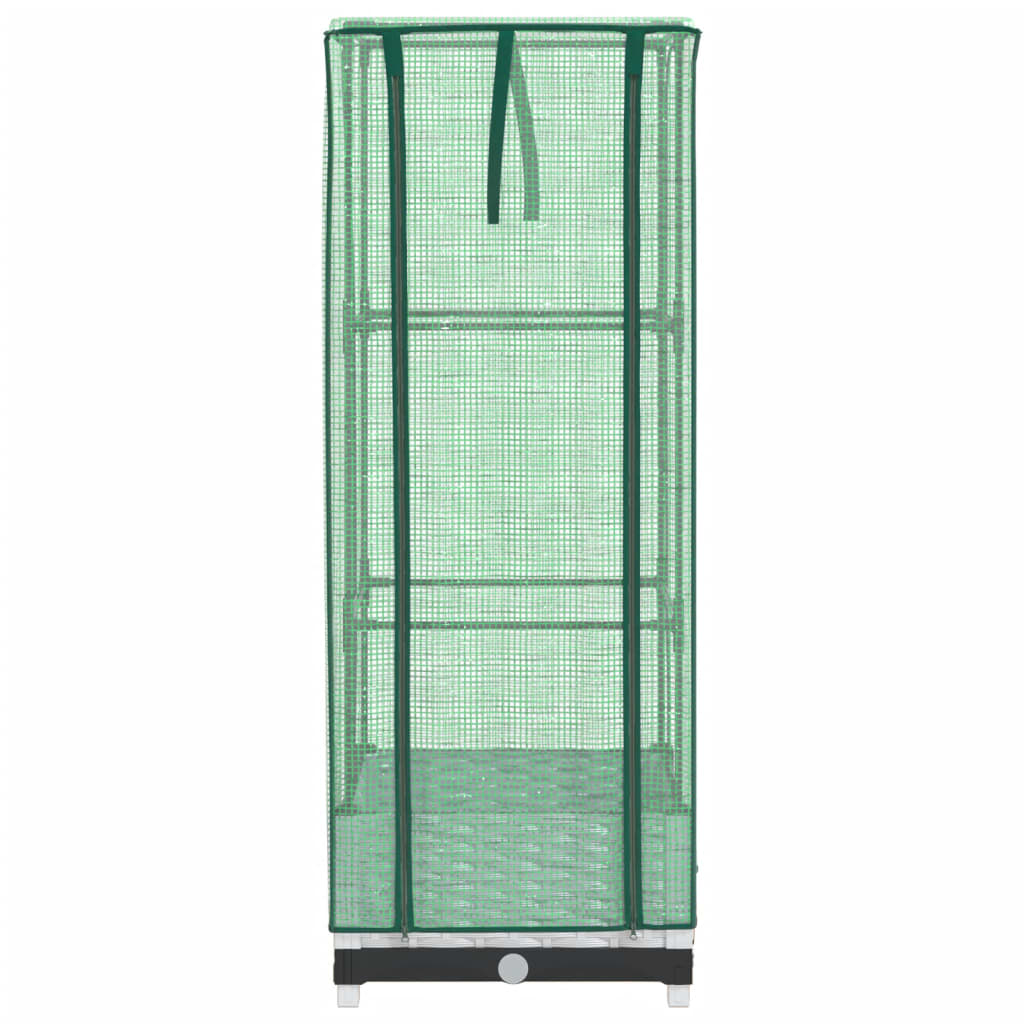 Vidaxl Raised Planter with Greenhouse, Rattan Look, 40X40X123 Cm