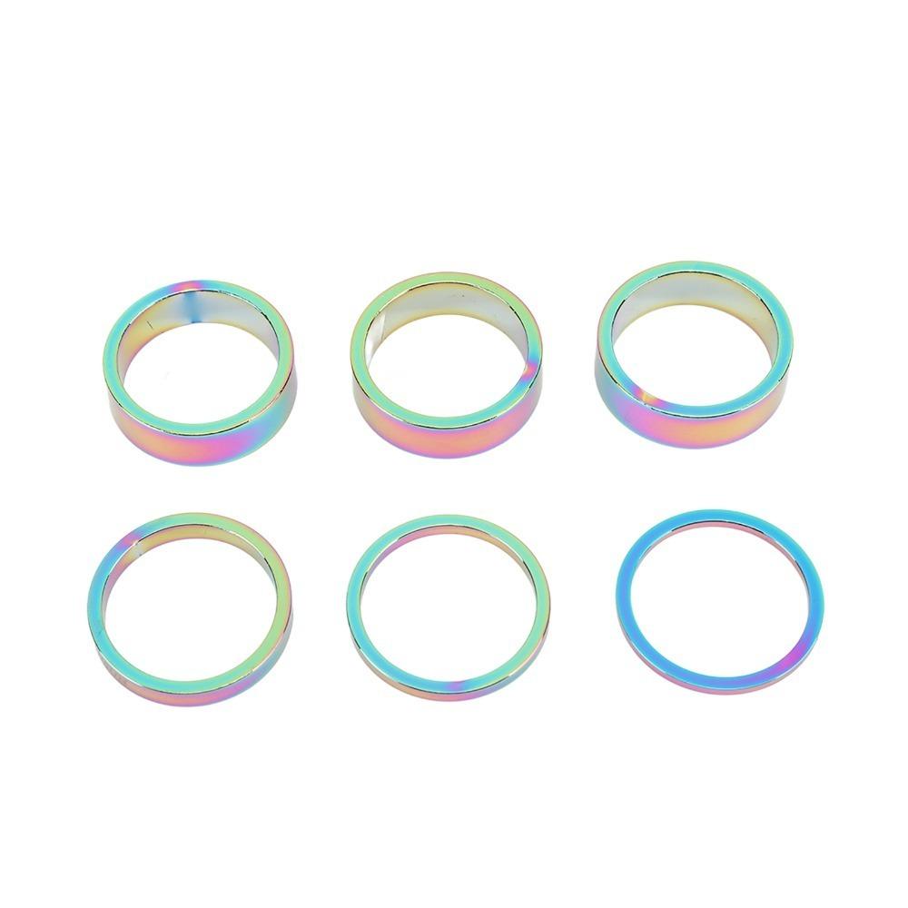 6PCS Aluminum Alloy Bicycle Headset Spacer for MTB, Road and BMX Bike Front Fork