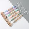 New Baby Pacifier Chain Clips Wood Silicone Round Octagonal Beads Teething Chain For Infant Appease Soother Dummy Holder Clip