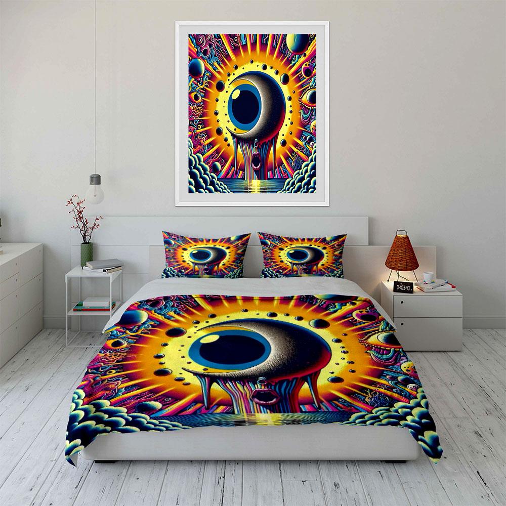 Psychedelic Cosmic Gaze. Bedding Sets Duvet Covers Pillowcases(1* Duvet Cover 2* Pillowcases Without Duvet Insert)