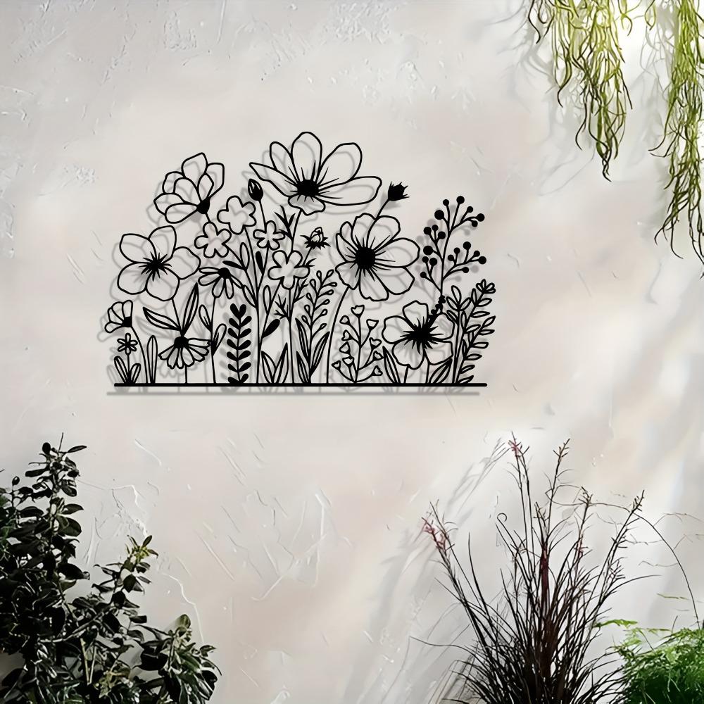 1pc Vintage Iron Flower Wall Art, Spring Rustic Metal Decor for Living Room Bedroom Patio, Outdoor Indoor Christmas Gift for Front Door