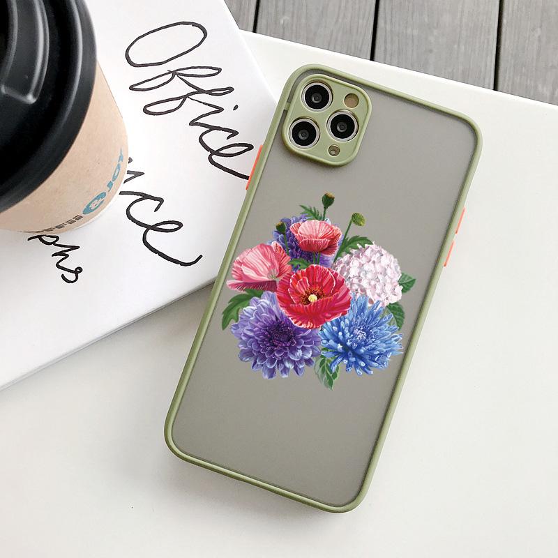 Poppies Flower Print Phone Cases for iphone 7 8 Plus SE 2020 For iPhone 15 14 11 12 13 Pro Max X XS XR Matte Shockproof Cover