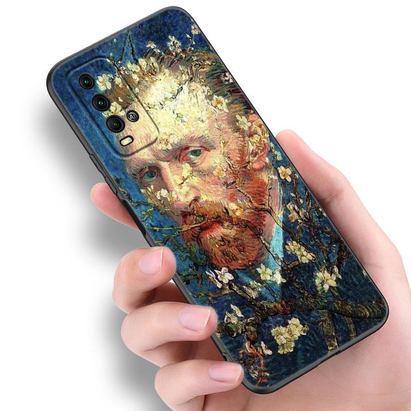 Pouzdro na telefon s olejomalbou Van Gogha pro Xiaomi Redmi Note 5 6 9T K20 K40 K50 Pro 7A 8A 9A 9C 9i 10A 10C A1 S2 Měkký TPU Černý Kryt