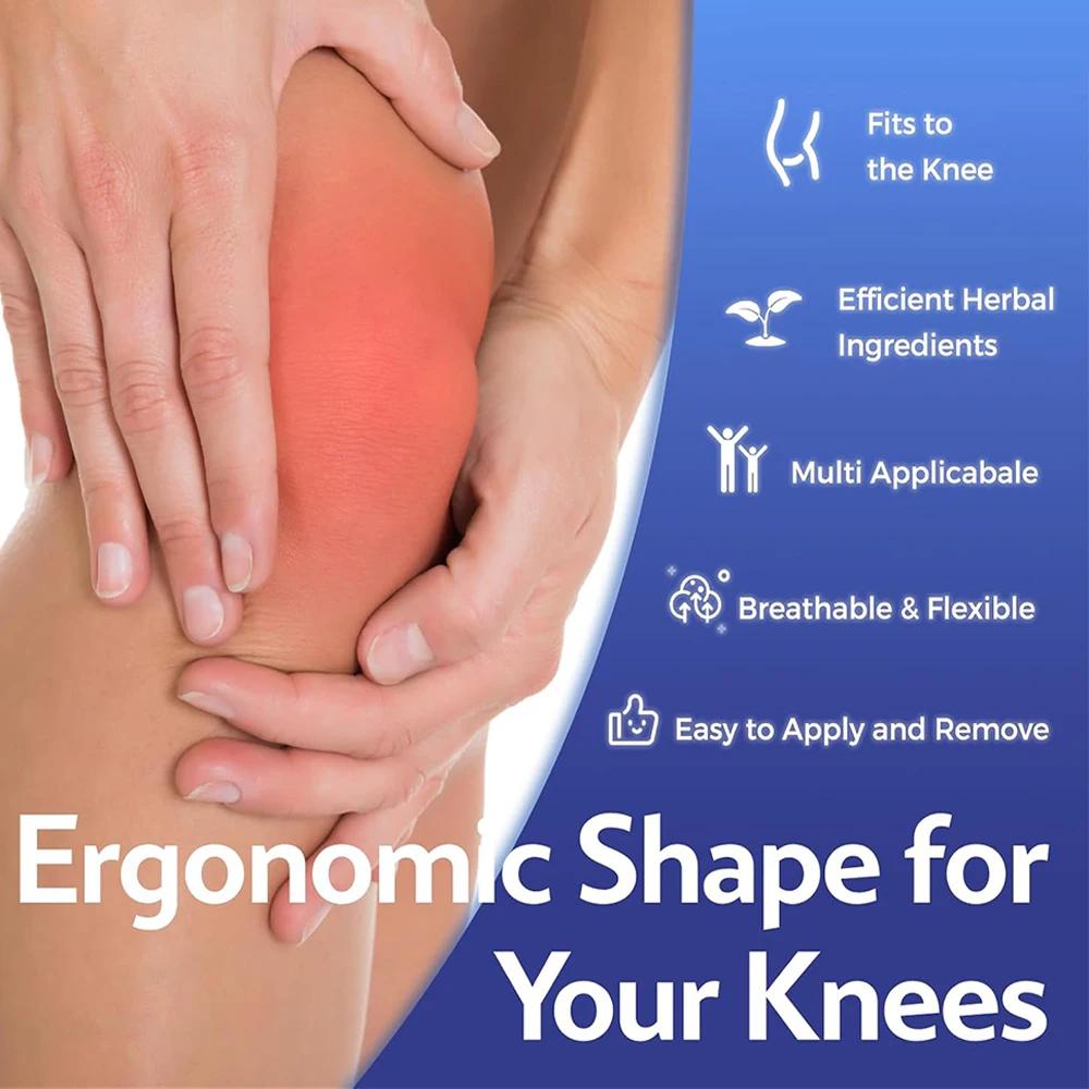 Mugwort Herbal Knee Patches, Warming Joint Care Plaster, Breathable Patch for Knee Shoulder Neck, Relieve Muscle & Joint Discomfort