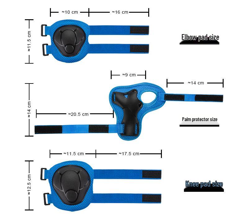 Kids' 6-Piece Protective Set: Knee & Elbow Pads for Skating, Skateboarding, Biking