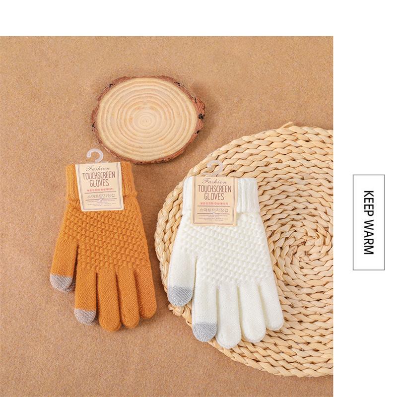 Autumn Winter Version of The Touch Screen Knitted  Plus Thickening Outdoor Riding Gloves for Men Women Accessories