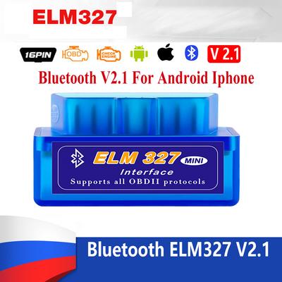 ELM327 V2.1 OBD2 Scanner Bluetooth Wafer Chip Mini ELM 327 Auto OBDII Instrument de diagnosticare auto pentru Android iPhone Cititor de cod