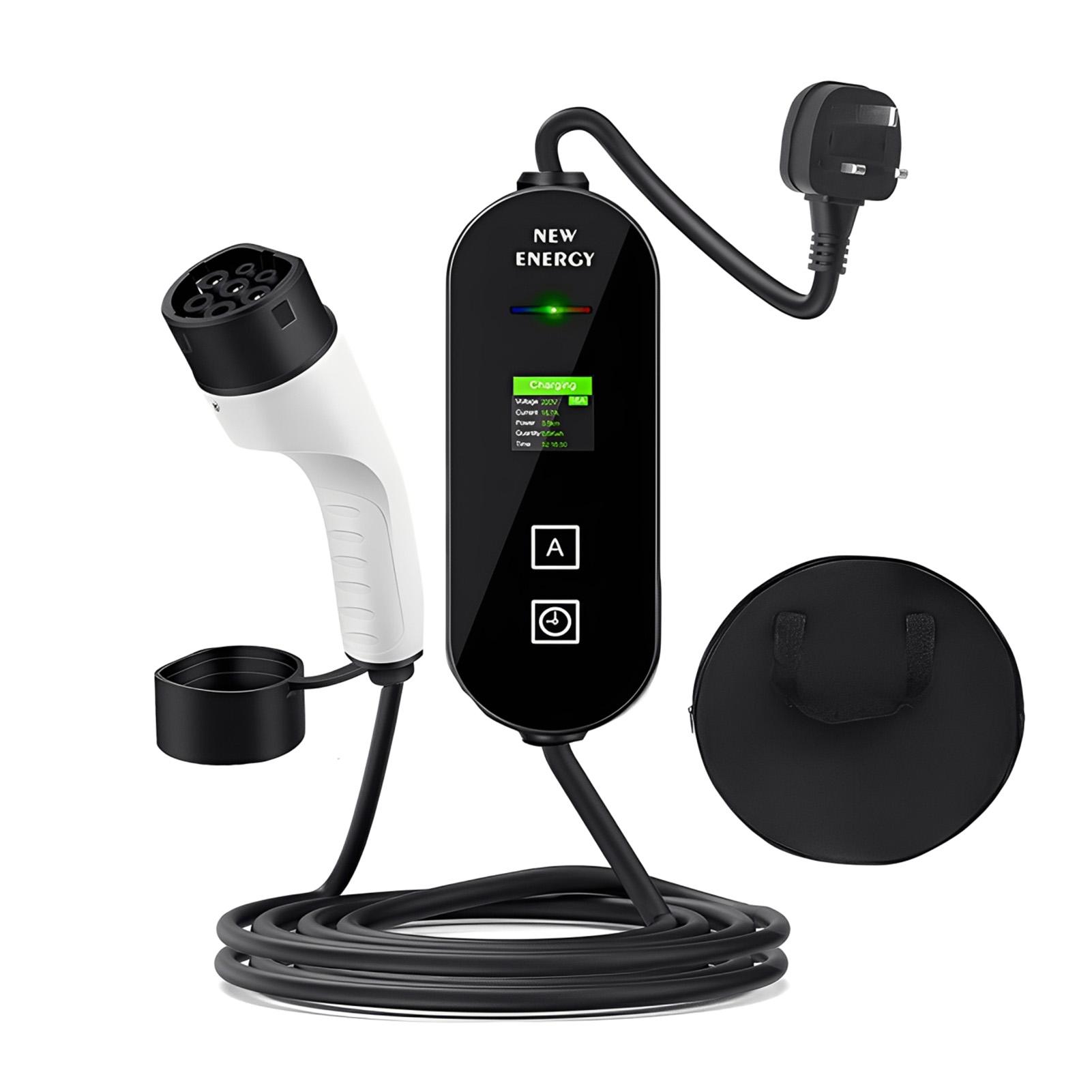 

EV Charger TYPE-2 Portable Electric Vehicle Charging Cable with LED Digital Display 2.99KW 5M 13A Charging Equipment