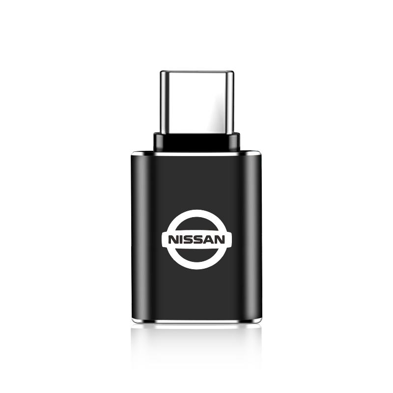 1Pcs Car Charging Adapter Type-C To USB Converter Car Accessories For Nissan Nismo Qashqai X J10 Trail Tiida Juke Teana Pulsar Altima