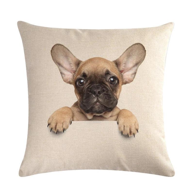 Mops Haustier Hund Muster Baumwolle Leinen Überwurf Kissen Kissenbezug Auto Haus Sofa Bett Dekorative Kissenhülle Funda Cojin
