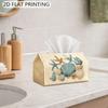 2D Flat, 1pc Nautical Style Seashell Starfish Tissue Box Cover - Beach Decor for Bathroom, Living Room, Ocean-Themed Box Cover with Seashell And Starf