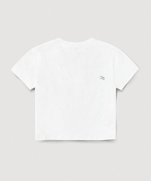 ROVVE Cropped Cut Off Logo T-Shirt (White)
