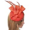 Tea Party Fascinator Hat for Party Wedding Women Feather Mesh Fascinator Hair Pin Hat Big Flower Church Cap Headdress