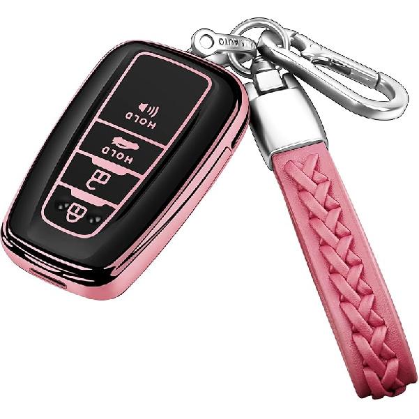 Autophone Compatible With Toyota Key Fob Cover with Keychain Soft TPU Key Shell Case,For -2025 Rav4 -2024 Camry 4 Runner - Highlander Corolla Prius