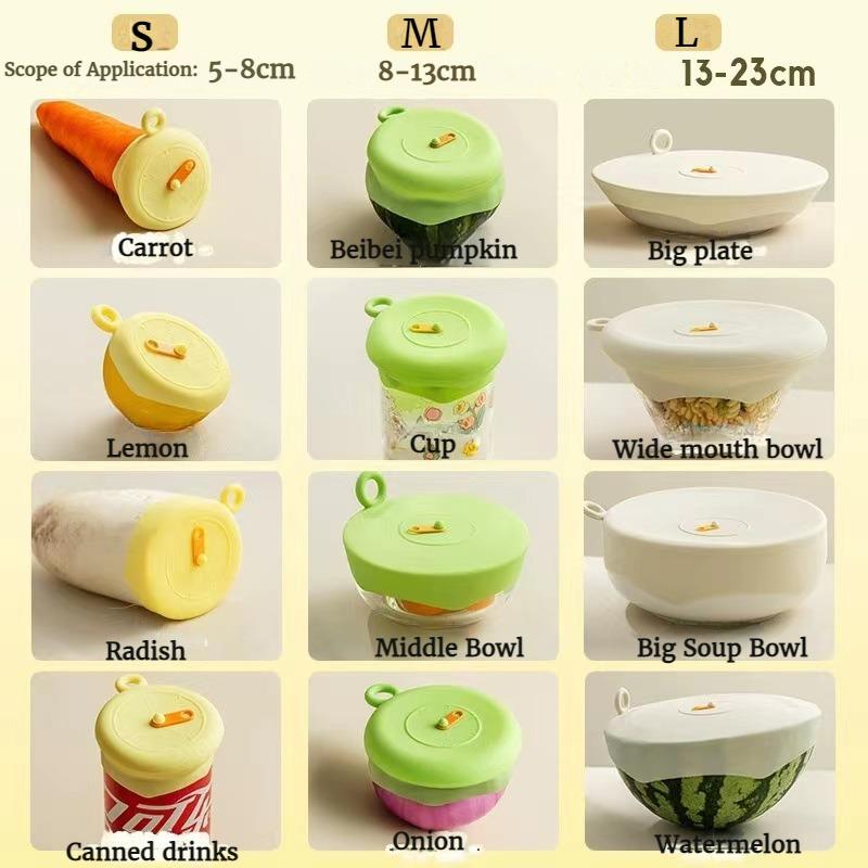 Utensilios de Cocina de Silicona Conservación Fresca Elástico Universal Tapa de Bol Refrigerador Horno Microondas Sellado