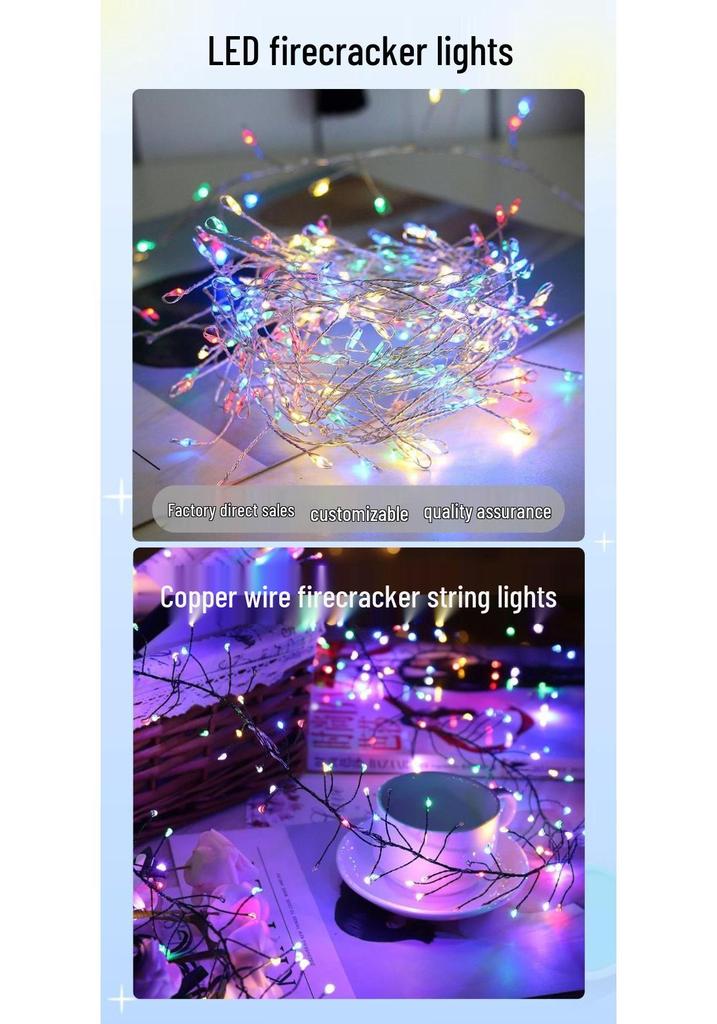 Indoor LED Firecracker Copper Wire Lights for Festive Decoration