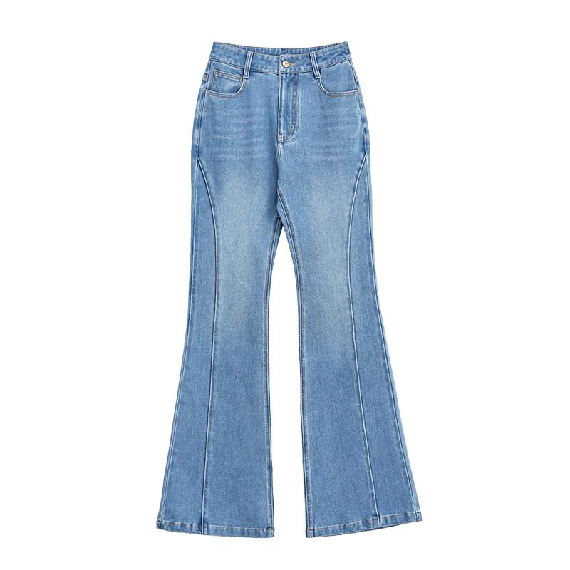 FAESSLIN Damen High-Waist Slim Fit Schlagjeans für Große