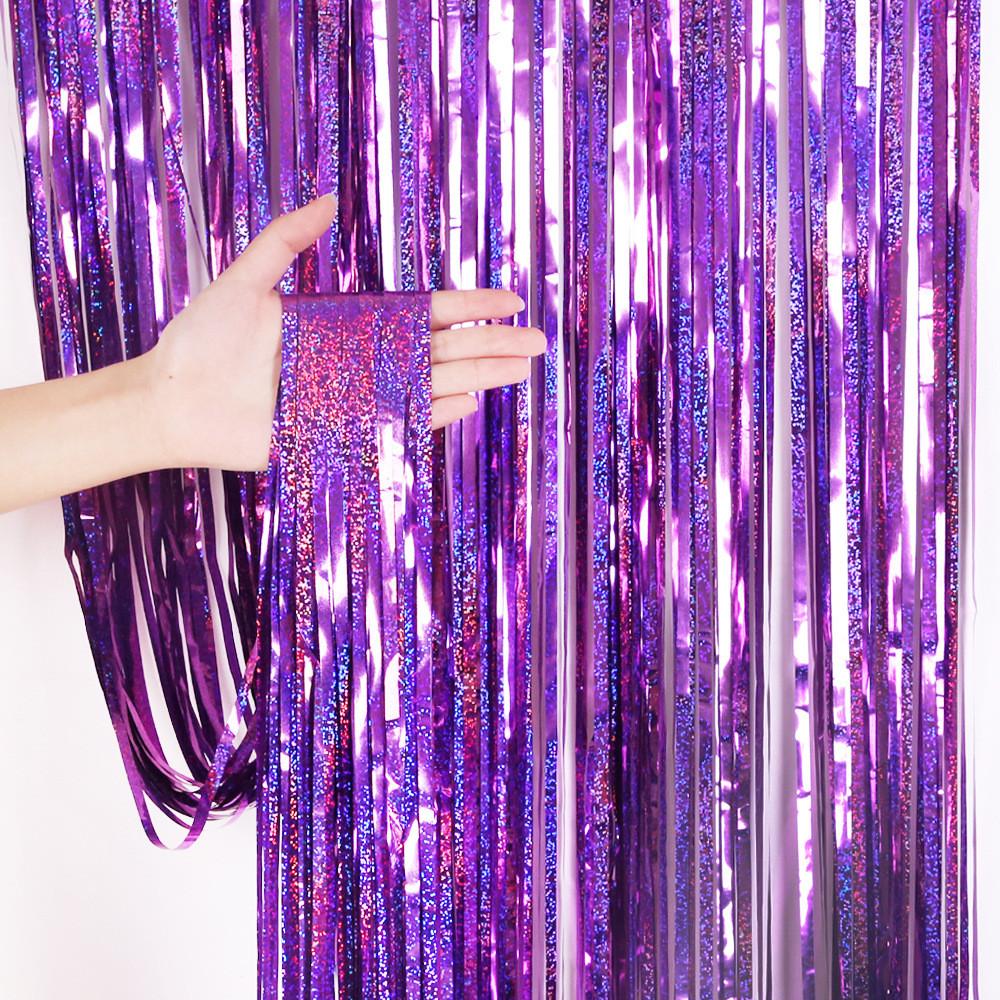 Stunning 1x25m Rainbow Laser Foil Curtain Ideal For Holiday Decorations Parties And