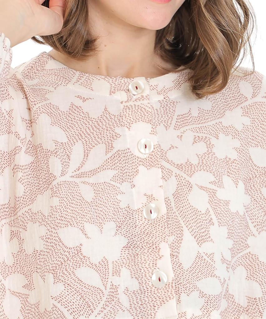 Cream Puff Gauze Flower Stitch Dress [Narue] (R)