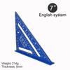 7Inch Metric Aluminum Alloy Triangle Ruler Triangle Ruler Triangular Protractor Square Measurement Woodworking Tools