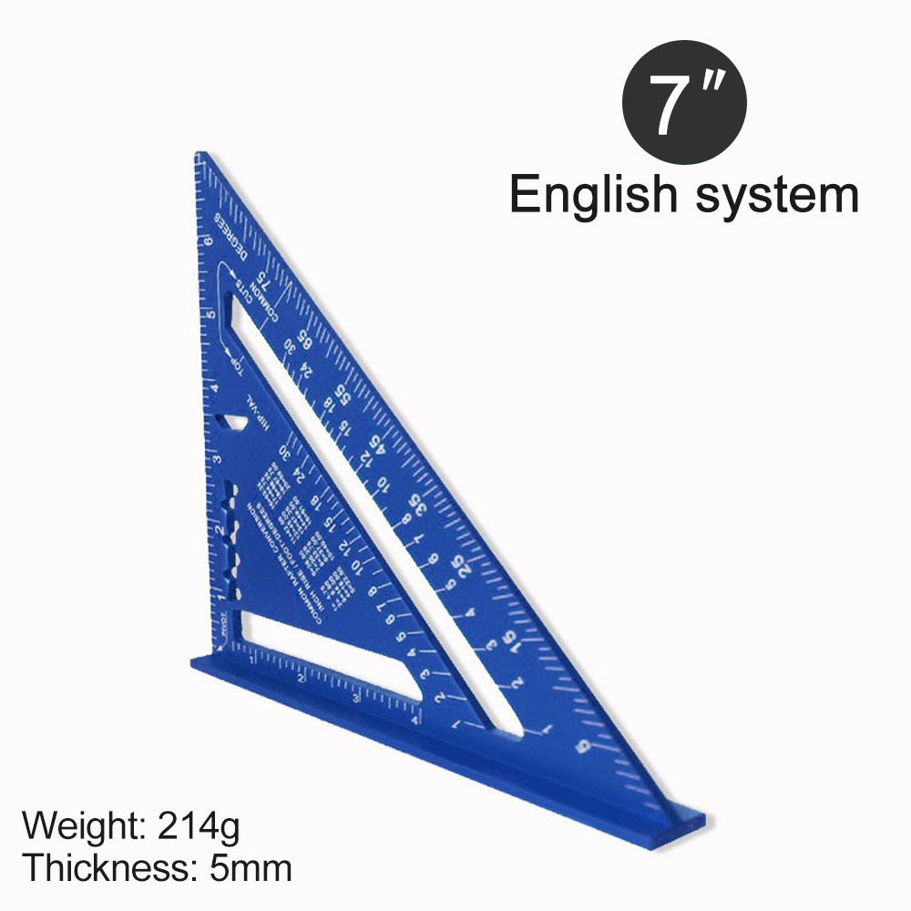 7Inch Metric Aluminum Alloy Triangle Ruler Triangle Ruler Triangular Protractor Square Measurement Woodworking Tools