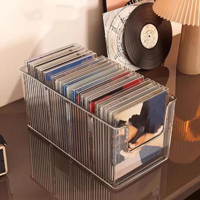 Odnímatelný dělič Krabičky na vystavení vinylových desek Prostorný průhledný držák na DVD Sbírka
