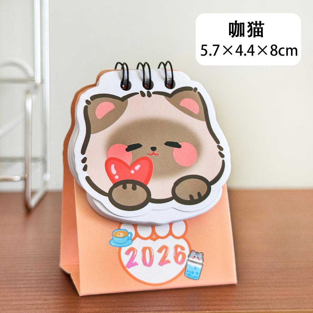 Mini Desk Calendar Foldable Spiral Bound Calendar Table Planner Thick Paper Desktop Scheduler For Home Office Daily Planning