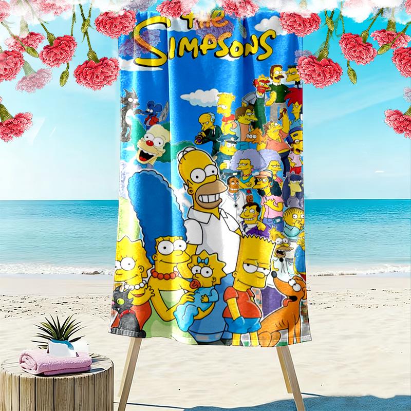 The Simpsons Print Beach Towel, Large Soft Quick Dry Towel for Beach Camping Swimming