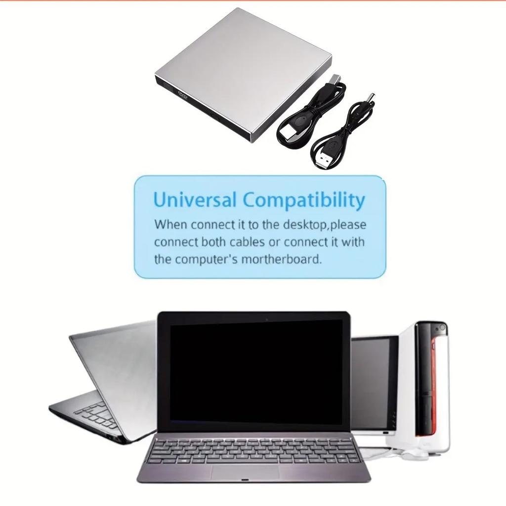 USB 2.0 External DVD ROM CD RW Burner Portable External DVD CD Drive Writer for Laptop