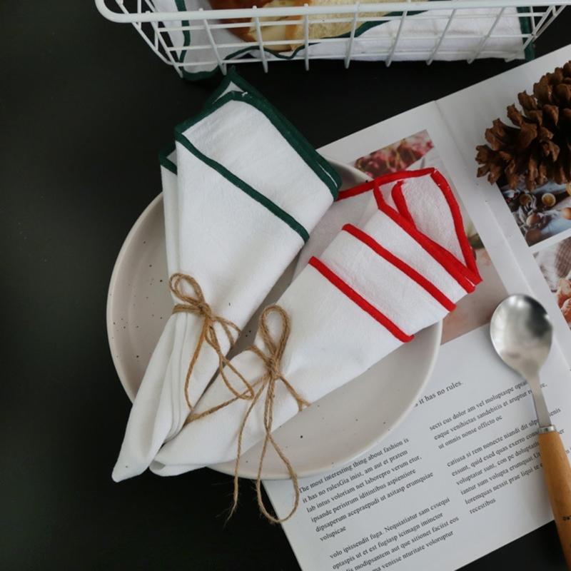 Set of 4 Cotton Dinner Napkins Cotton Cloth for Various Dining Occasion