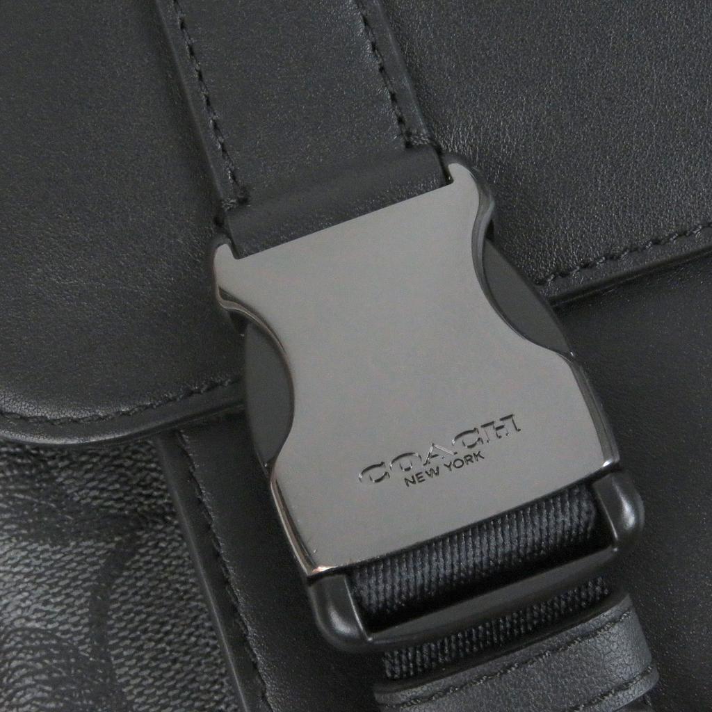 COACH Shoulder Bag Signature Truck Messenger Bag black leather mens C2793 Used