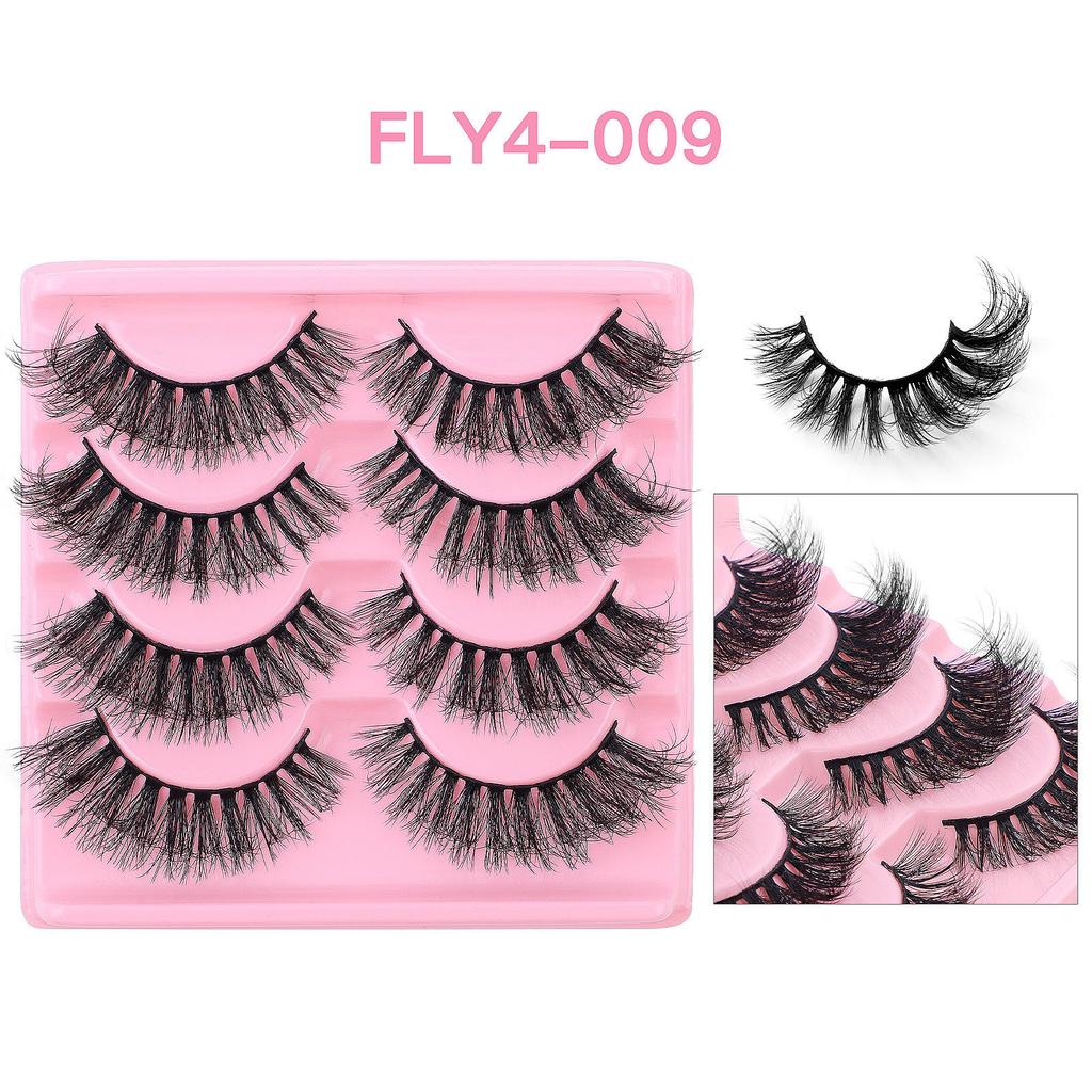 4 Pairs Of False Eyelashes, Thick Eyelashes, Exaggerated Fried Hair, Simulated Messy Eyelashes