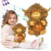Highland Cow Ease Anxiety Sleep Aid Stuffed Toy Musical Light Rhythmic Breathing