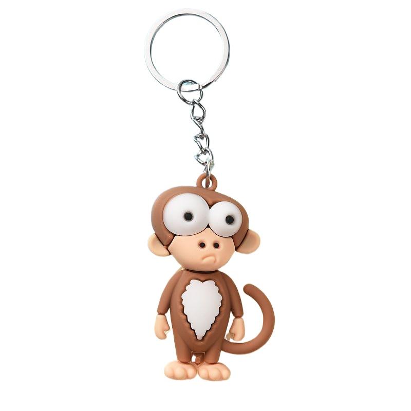 Cartoon Zoo Animals Keychain Resin Doll Couple Key Chain Men's and Women's Jewelry Bag Pendant Children Lovely Keychain