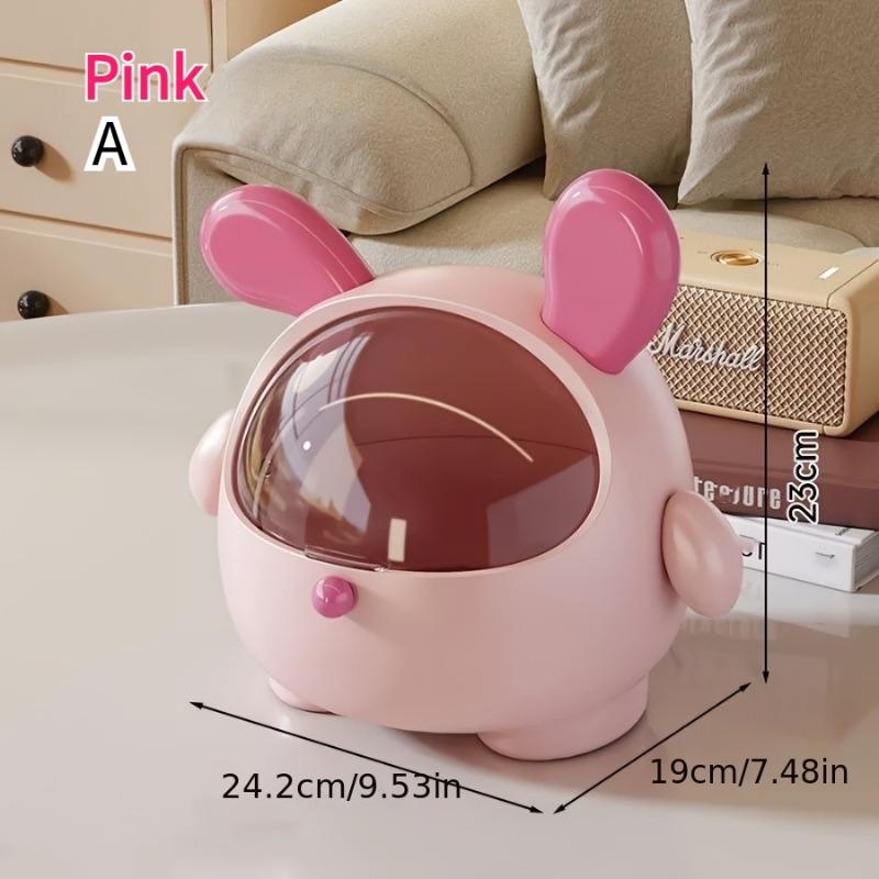 

Cute Bunny Cosmetic Storage Organizer Box Multi-Functional Kawaii Makeup Display Case Large Capacity Jewelry Lipstick Storage