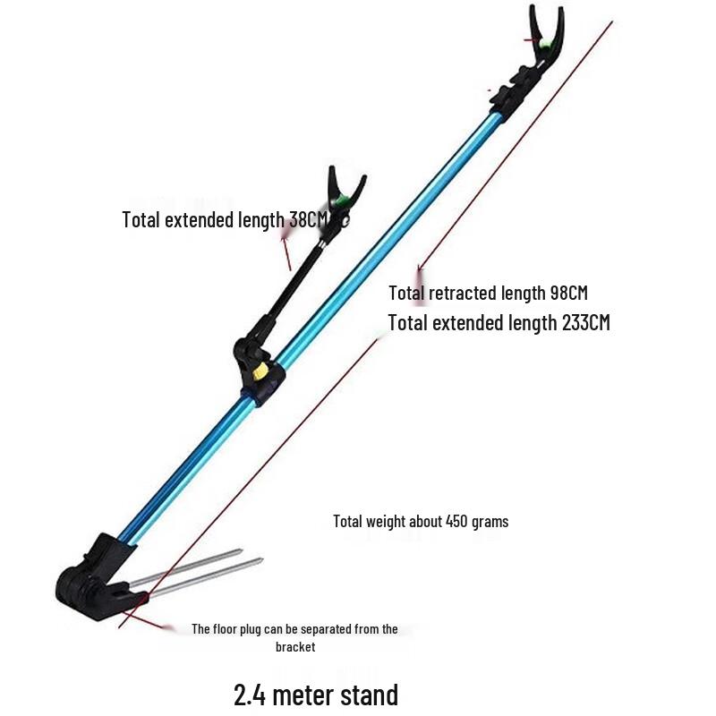 Oeny Aluminum Alloy Fishing Rod Holder 2.4m