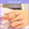 Elegant Adjustable Open D-shaped Ring For Women Featuring Sparkling Rhinestones
