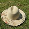 Handmade Graffiti Design Straw Hat Women'S Summer Fresh Grass Weaving Sun Shade And Sunscreen Hat Panama Jazz Sun Hat