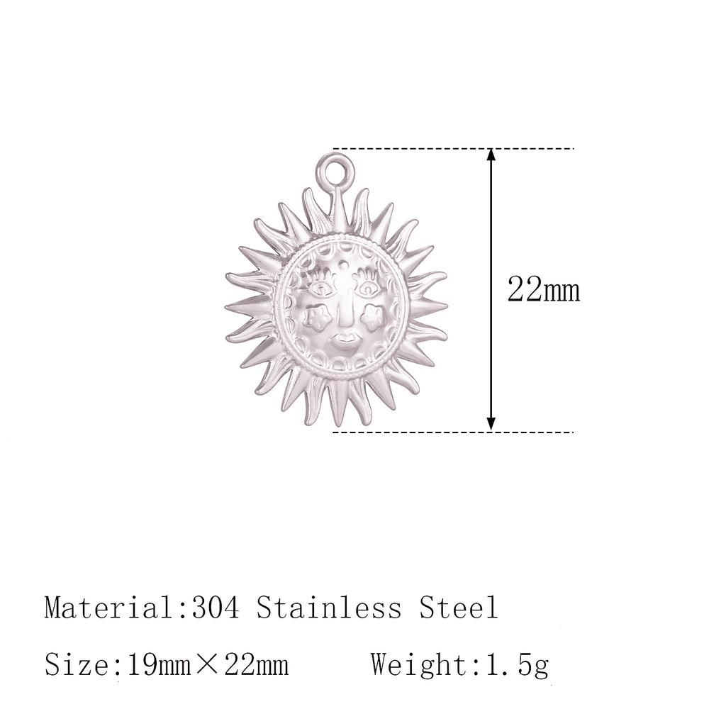 3Pcs Large Heart/Sun Face/Flower Charms Stainless Steel Rectangle Big Pendants for Jewelry Connector DIY Necklace Jewelry Making