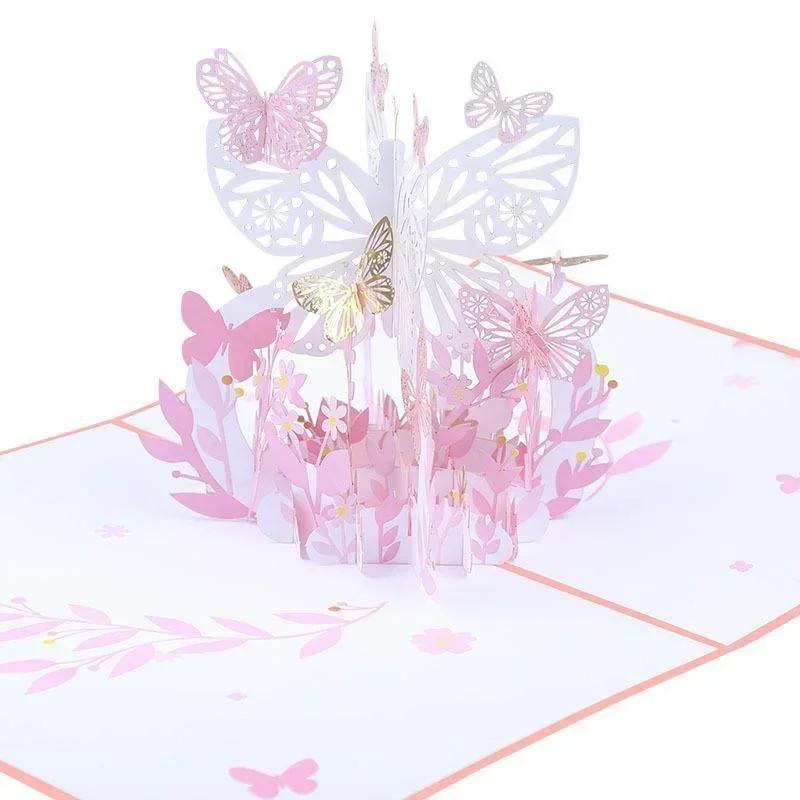 3D Invitation Card Butterfly Greeting Card Stationery Envelope Wedding Invitation Card Gift Valentine Birthday Thank You